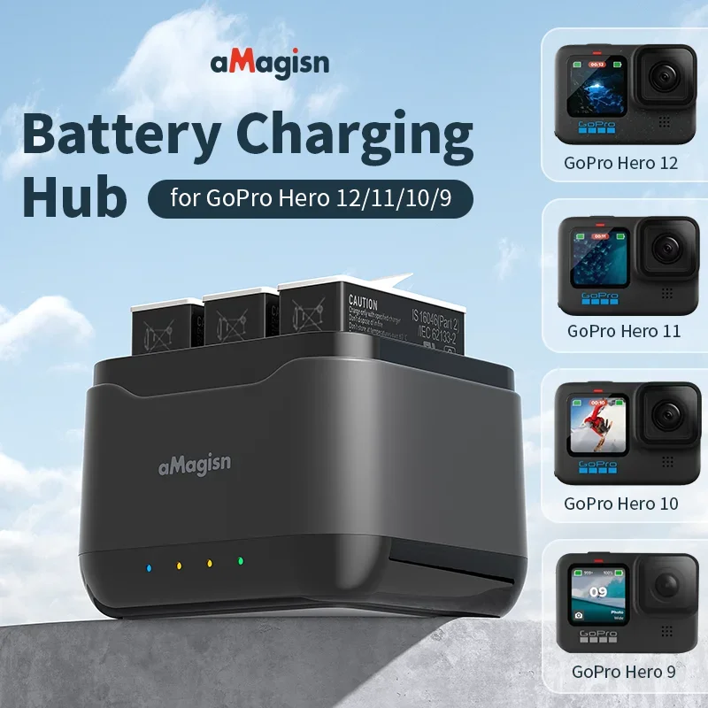 Battery Charging Hub charging dock Sports Camera Accessories for GoPro Hero 12/11/10/9 Battery