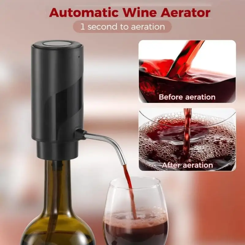 Fashion Electric Wine Bottle Opener Rechargeable Wine Aerator Electric Opener Set Suitable for Home Drinking