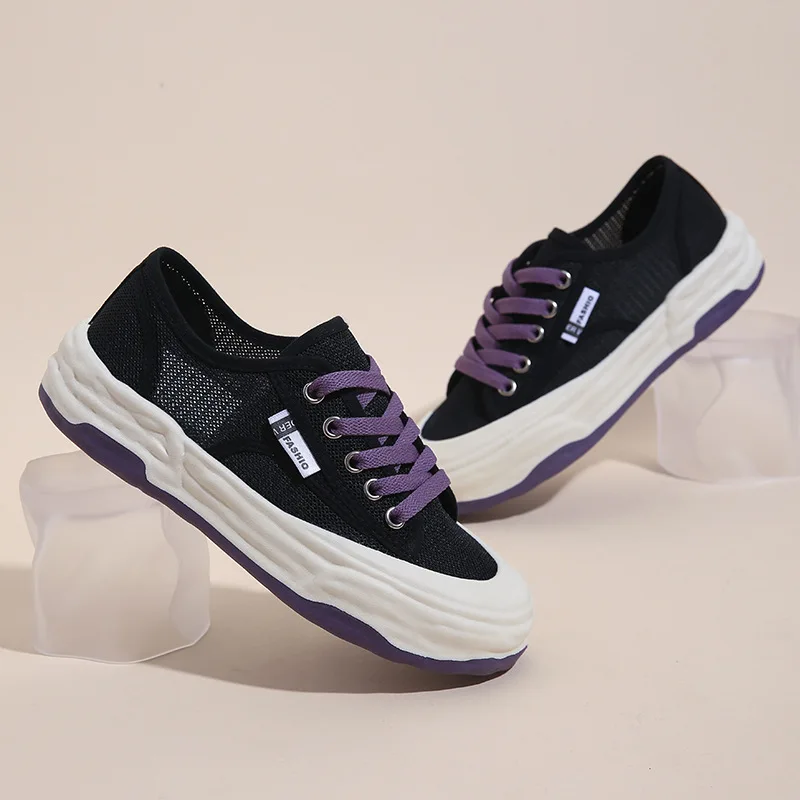 New Sneakers Women Shoes Air Mesh Breathable Casual Shoes Woman Fashion Sneakers Platform Loafers Ladies Student Skateboard