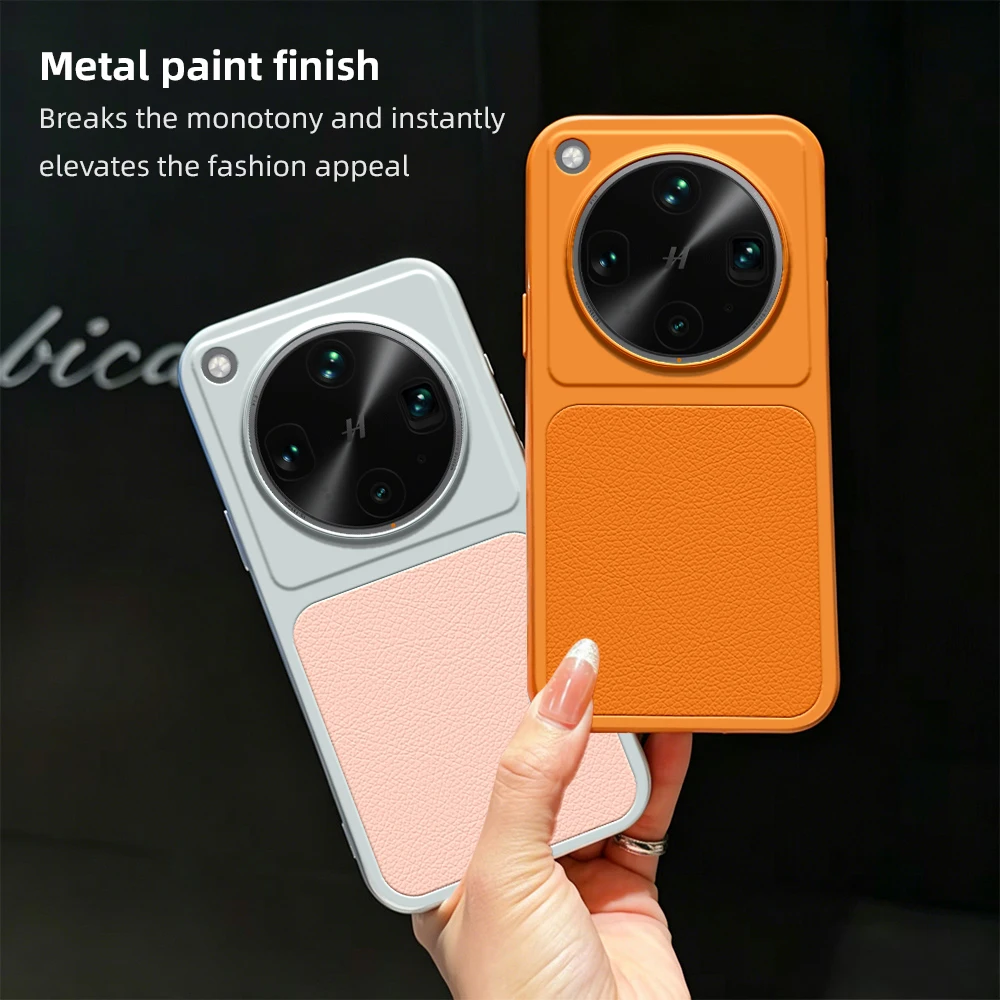 Luxury Leather Case with Lens Protection & Matte Finish – Premium Back Cover