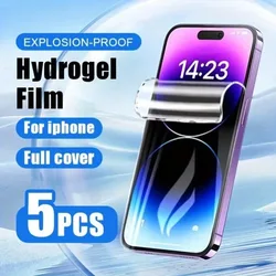 5 - Pack Hydrogel Full - Cover Screen Protectors - HD Hydrogel Film (iPhone 15)