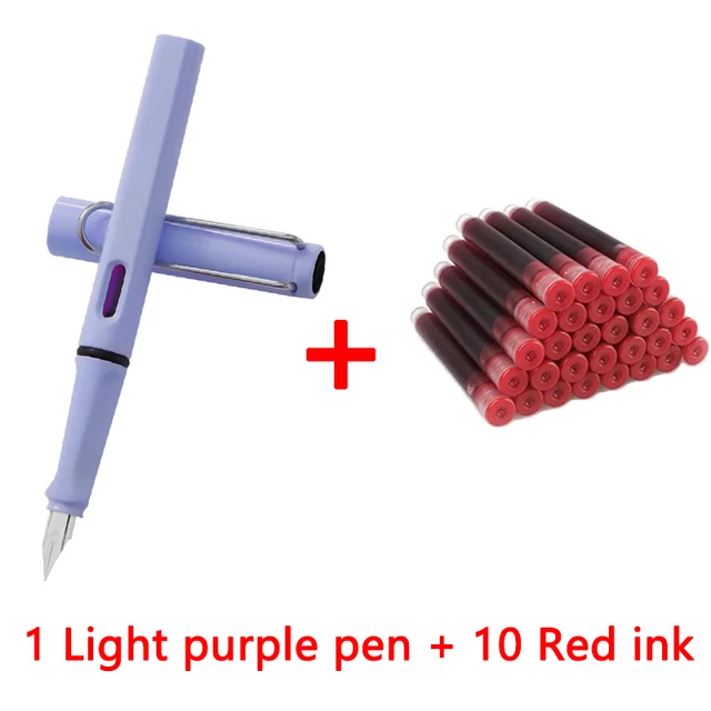 1 pen+10 ink Kawaii Fountain pen calligraphy Multi-function pen 0.38mm EF Nib school supplies stationery pens 18
