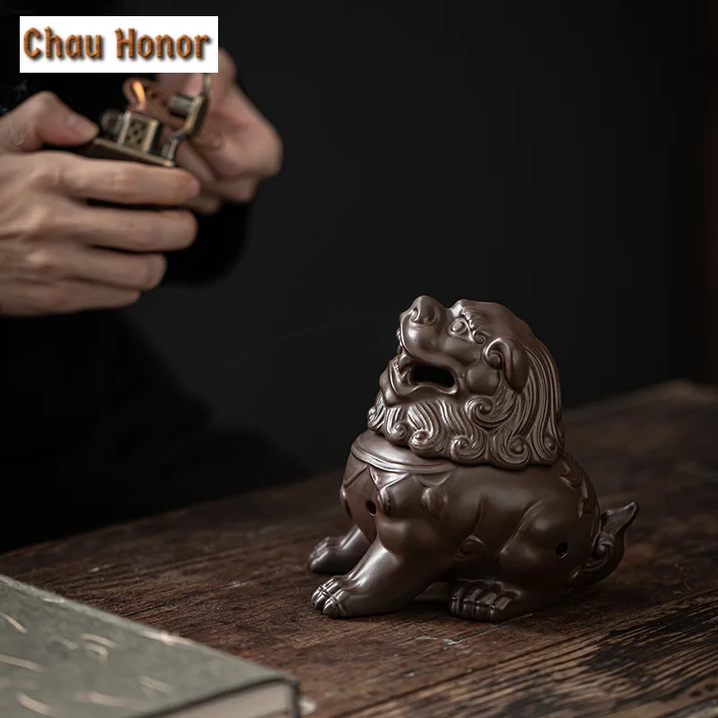 Retro Lion Dragon Path Incense Holder Elegant Incense Waterfall Household Scented Aromatic Candles Tableware Ornament Decoration