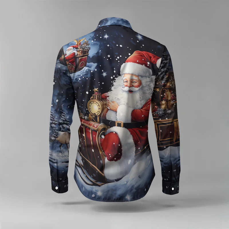 2025 Fashionable Spring Summer Men Shirt Set Christmas Print Fashion Gingerbread Man Two Piece Set Mens Snowman Lightweight_voghion.com