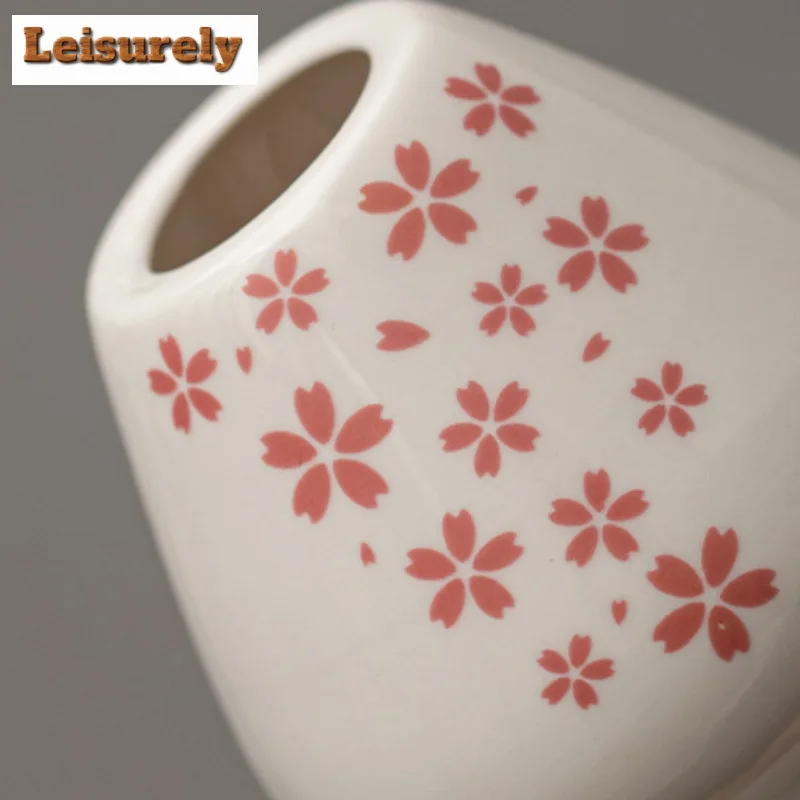 Japanese Tea Ceremony Cherry Blossom Falling Ceramic Matcha Eight-piece Set Frothing Stirring Tools Bowl Whisk Equipment Craft