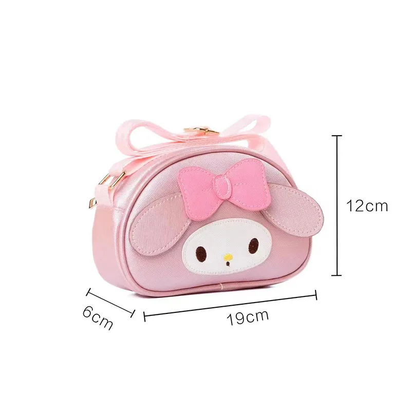 MINISO Cute Cartoon Shoulder Bag Melody Kuromi Girls Crossbody Bag Shell Waterproof PU Children's Small Body crossbody bag pu crossbody bag