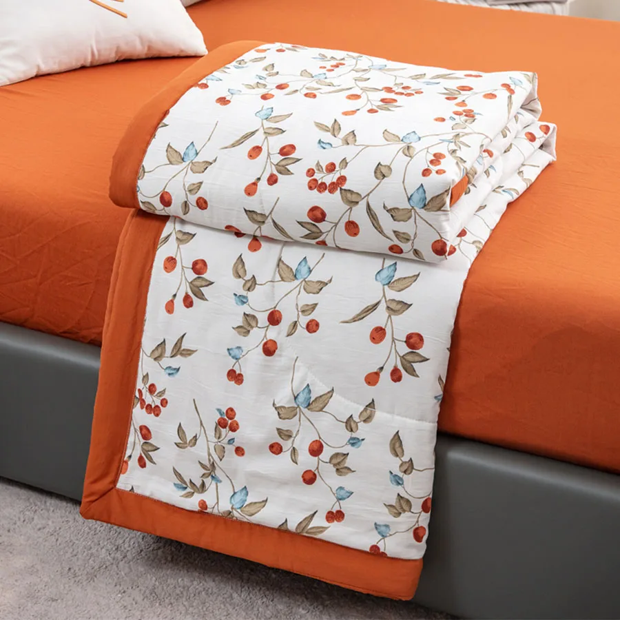 لحاف صيفي بطبقة مزدوجة من القطن والكتان من الدرجة...