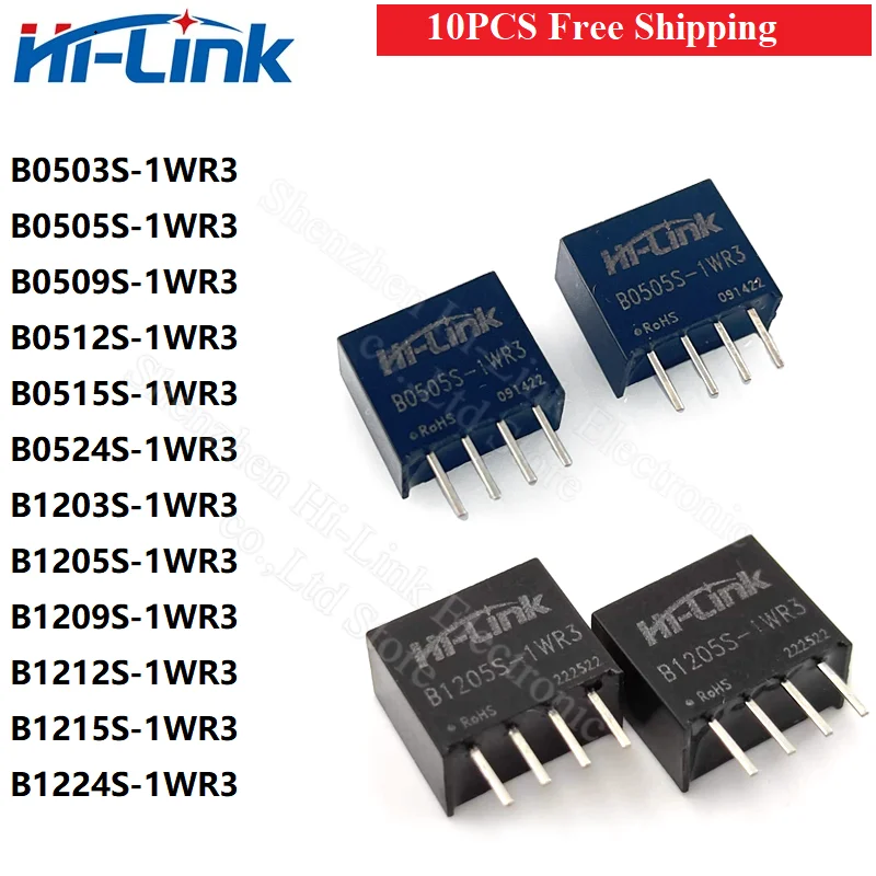 

10pcs B0505S-1WR3 3.3V 5V 9V 12V 15V 24V B0503S B0512SS-1WR3 B1212S-1WR3 B1205S-1WR3 Hi-Link Original DCDC Power Module