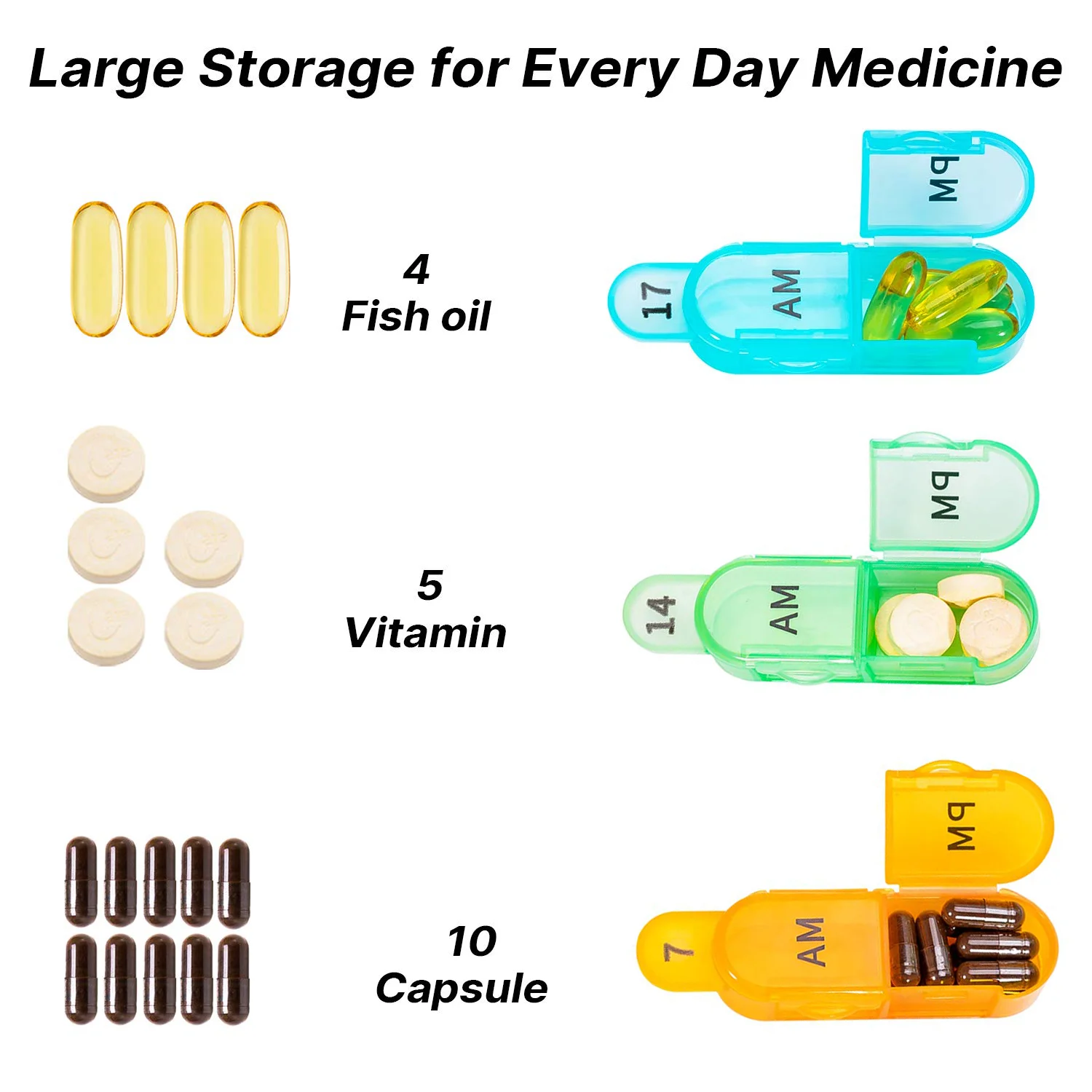 Deluxe Monthly Pill Organizer with Detachable Daily Compartments and Large Capacity