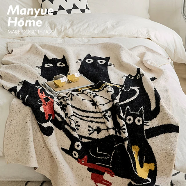 Knitted Leisure Blanket: A Class A Cute Cat Ins Living Room Sofa Blanket