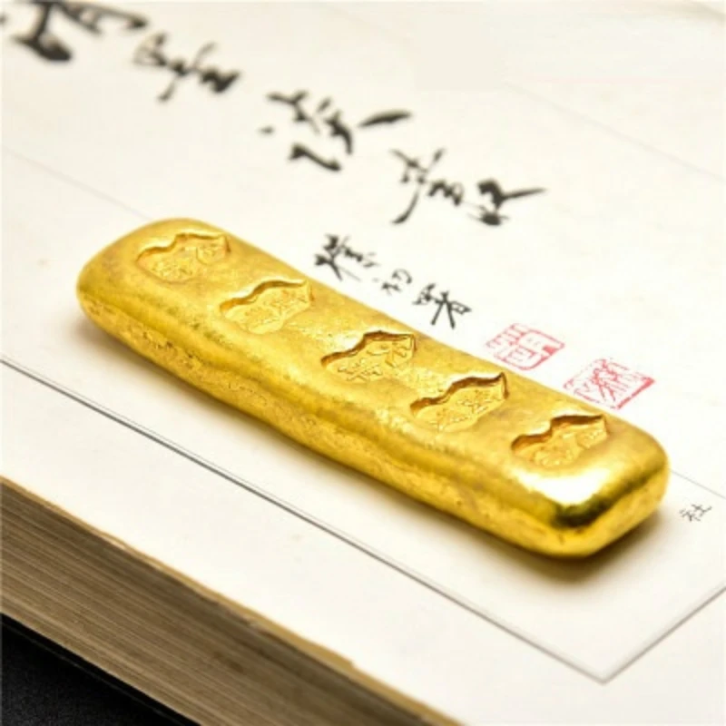 Paperweight Chinese Traditional Money Shaped Metal Paperweights Brush Rest Calligraphy Paper Weight Brass Paper Pressing Prop