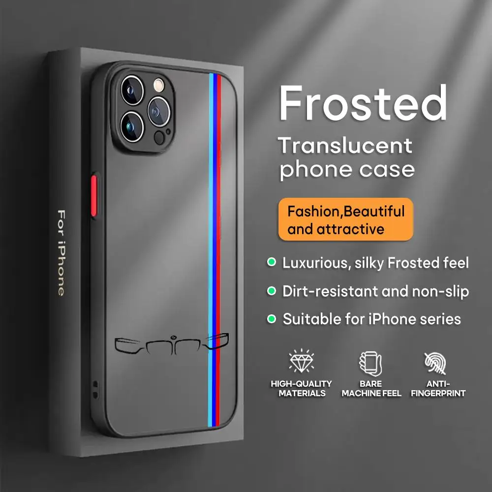 M-Muster Handyhülle für iPhone 17 16 e 15 14 13 12 11 XS Plus Mini Pro Max Sturzsicher Matt Durchscheinend – Detail 7