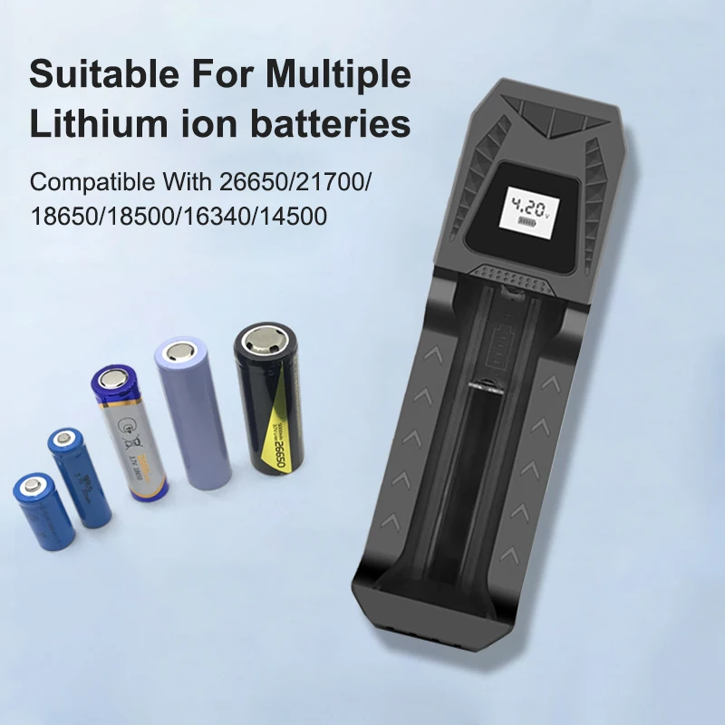 Battery Charger 18650 Battery Charger Smart Lithium Battery Charger or 3.7V Rechargeable Batteries For 18650 26650 21700 16340 14500 18500 18350
