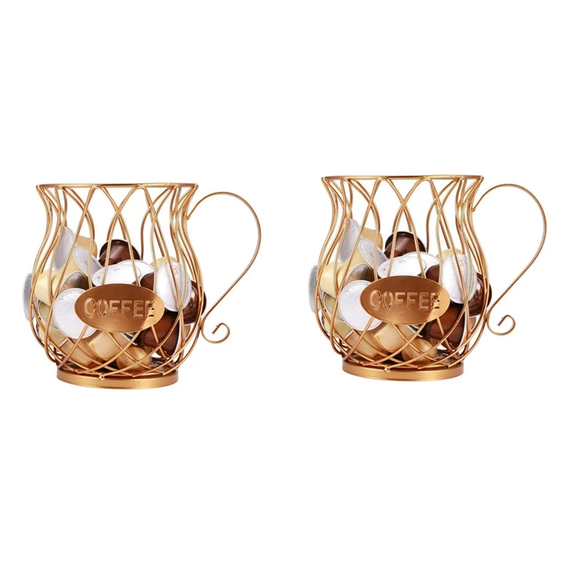 2X Cestino Portaoggetti Per Capsule Di Caffè, Portaoggetti Da Cucina Da Appoggio Per Tassimo,Nespresso,Dolce-Gusto