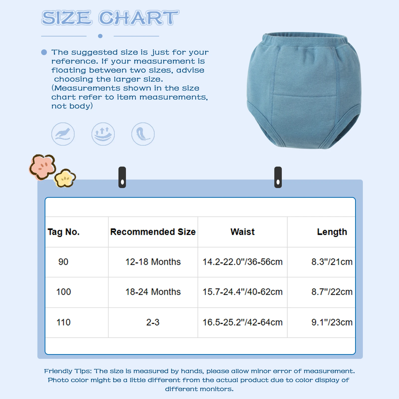 Infant Casual Potty Training Underwear 2Pcs Soft Cotton Pee Shorts