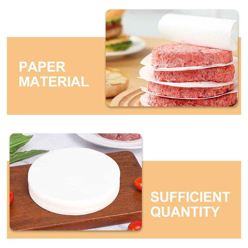 100 Pcs Hamburger Patty Papers Round Non-Stick Patty Papers Sheets Hamburger Maker Circle Parchment Paper For Burger Press