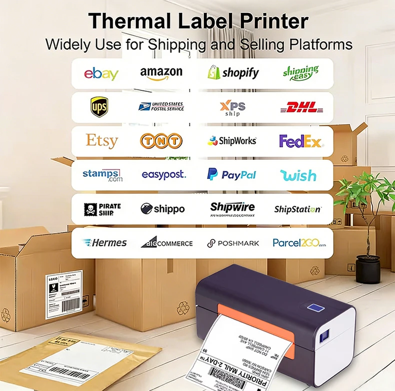 X-printer D46B 직접 감열 미니 라벨 프린터 FCC 인증 USB/BT/WIFI 203dpi 152mm/s 다양한 시스템과 쉽게 호환 가능