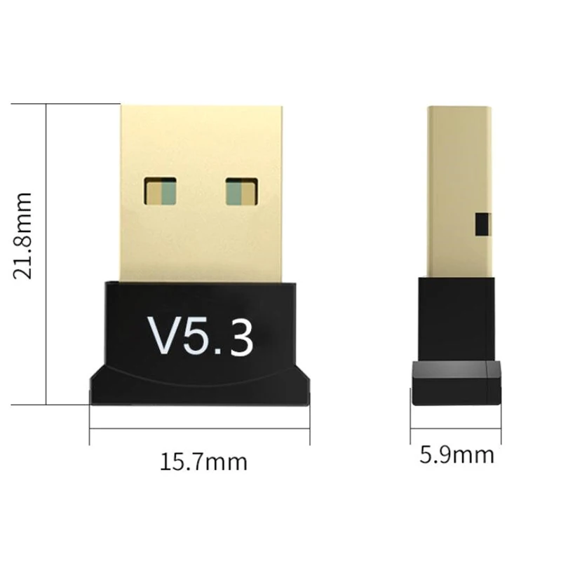 송신기 리시버 블루투스 오디오 동글 무선 USB 어댑터, 컴퓨터 PC 노트북용 USB 5.3 어댑터