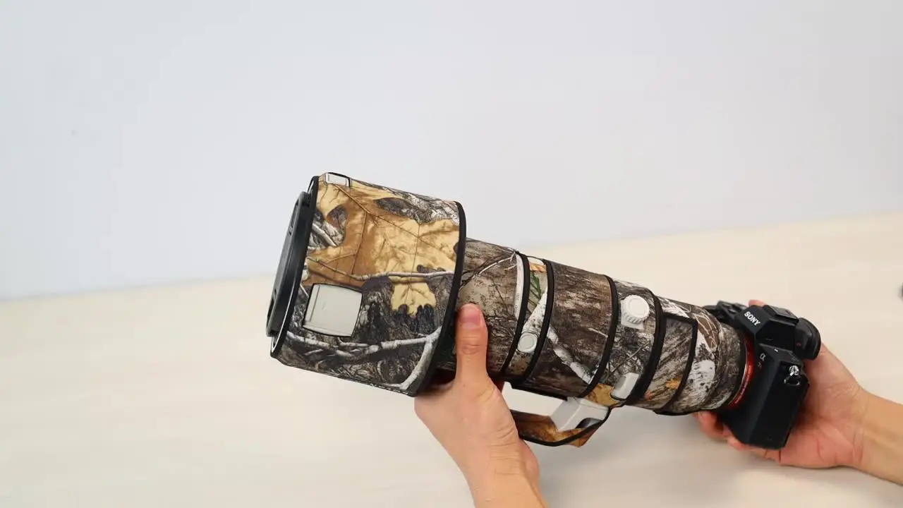 Funda Impermeable De Camuflaje ROLANPRO Para Lente Sony FE 600mm F/4 GM OSS – Nailon Oxford, Protección 360°, Ajuste Ceñido, Fácil Instalación