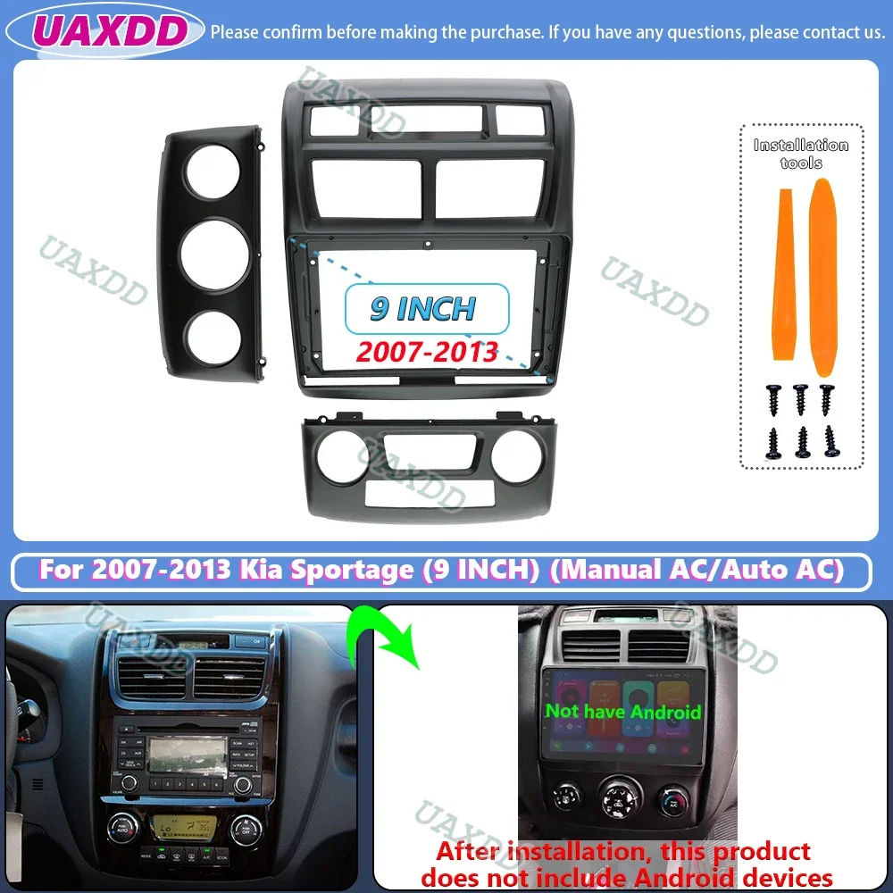 Stereopaneel 2 Din Auto Radio Fascia Frame 9 INCH Dash Kit Speler