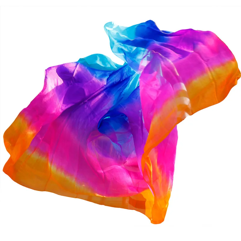 

100% Silk Solid/Gradient Color Hot Selling Belly Dance Veil Adult Children Belly Dance Practice Performance Silk Scarf 250x114cm