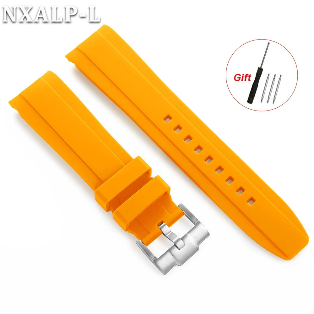 Soft Silicone Curved End Waterproof Watch Band Bracelet