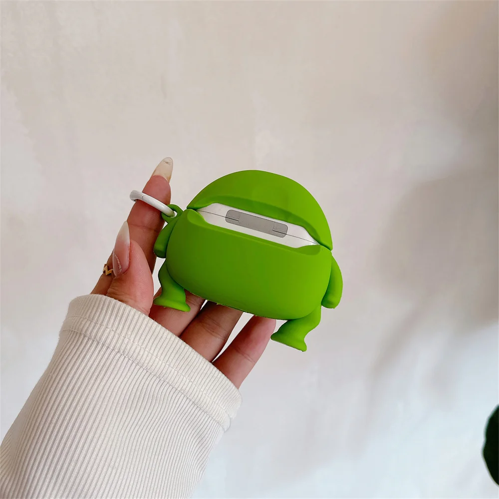 For Airpods 1 2 3 4 Pro Pro 2 Cute 3D Cartoon Rain Frog Silicone Earphone Case With pendan Tanimal Accessories Cover
