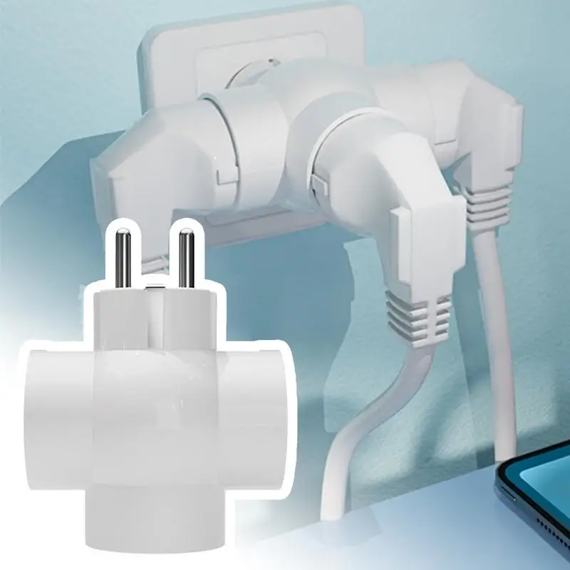 Electric Plug Adapter Charging Cable Outlet AC Adapter With 3 Outlets 16A Socket For Men Women German Europe Russian Trip Travel