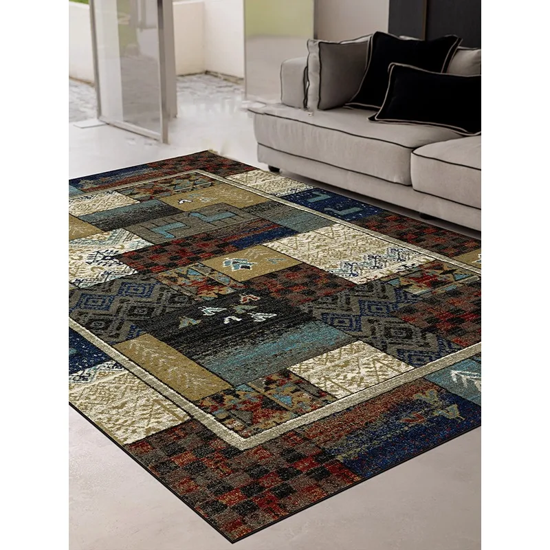 Retro Living Room Carpet Floral Creative Pattern Luxury Artistic Design Bedroom Rug Home Decoration Sofa Coffee Table Mats Tapis
