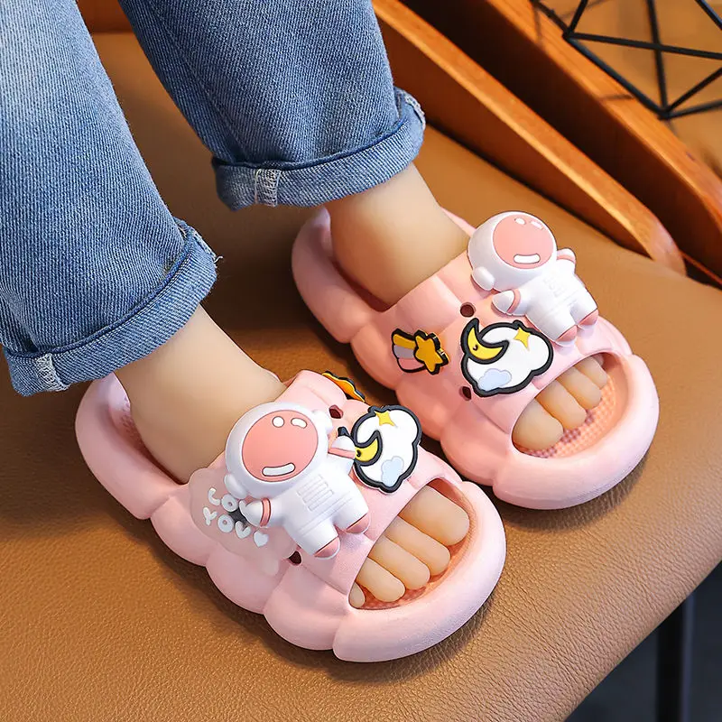 2023 New Summer Kids Slides Girls Cute Rabbit Indoor Slippers Soft Sole Baby Flip Flops Anti-slip Child Slipper Toddler Slides