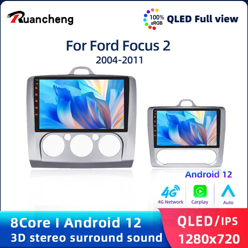 

Android 12 Car Radio for Ford Focus 2 3 Mk2 Mk3 2004 2005 - 2011 Multimedia Player Navigation GPS 2Din Carplay Stereo DVD