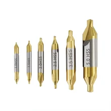 

6 Pcs HSS Center Drill Bits Set TiN Coated Combined Countersinks Drill 1.0-5.0mm 60 Degree Hole Cutter For Metalworking Tool