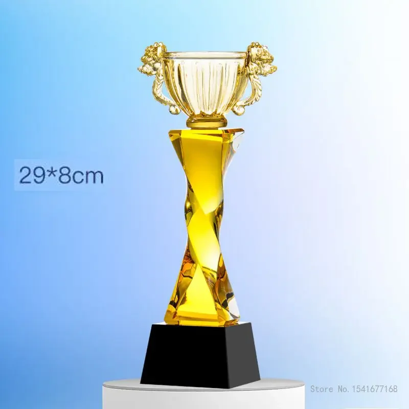 Customized Pentagram Crystal Trophy, Creative Color, Lettering Excellent Staff's Anniversary Award Commemorative Home Decor, 1Pc