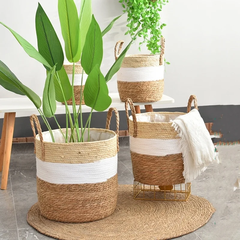Fancy-Wicker-Planter-Basket-Natural-Flower-Pot-Home-Decor-Garden-Bamboo ...