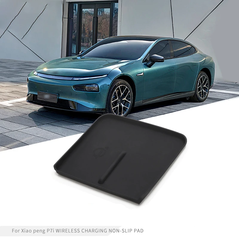 Central Control Wireless Charging Silicone Pad For Xpeng P7i Waterproof Storage Pad Interior Decoration Modified Car Supplies car door groove mat for mitsubishi pajero v93 v97 modified interior door slot pad leather storage box pad