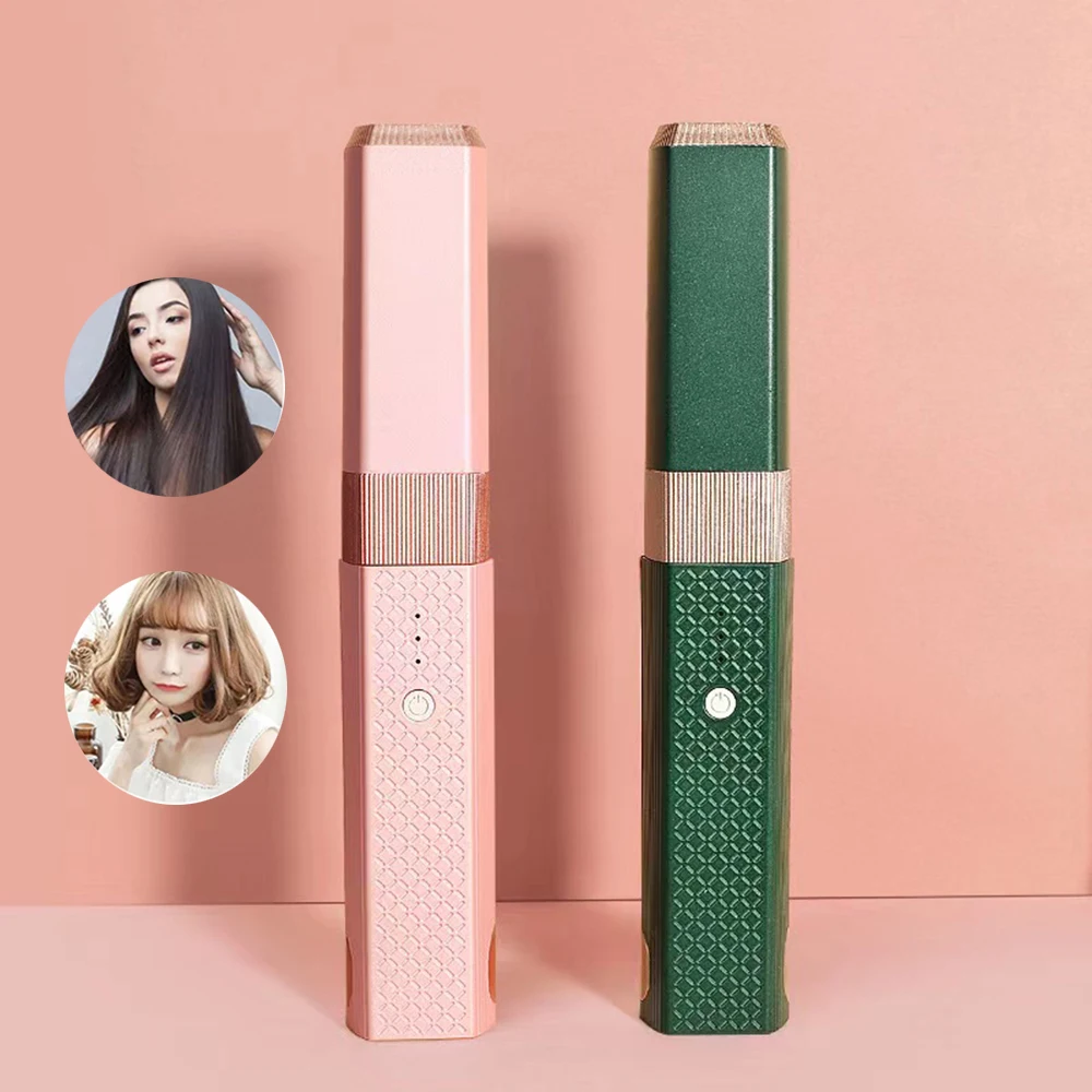 

Usb Lipstick shape Portable Mini Hair Straightener Curling Iron Ceramic Straightening Styling Tools Dual-use Splint