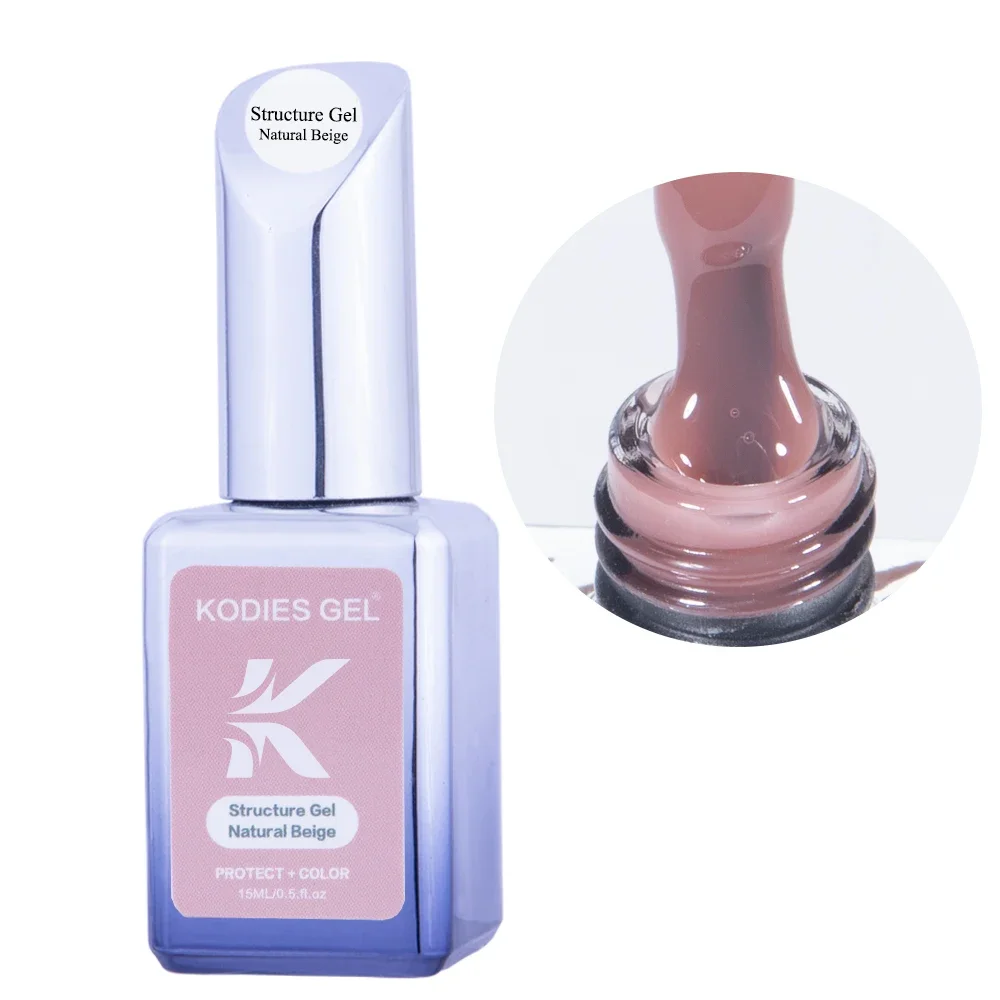 KODIES GEL  Neutral Beige Rubber Base Gel Nail Polish 15ML Semi Permanent UV Structure Construction Gel Varnish Manicure Nailart 3