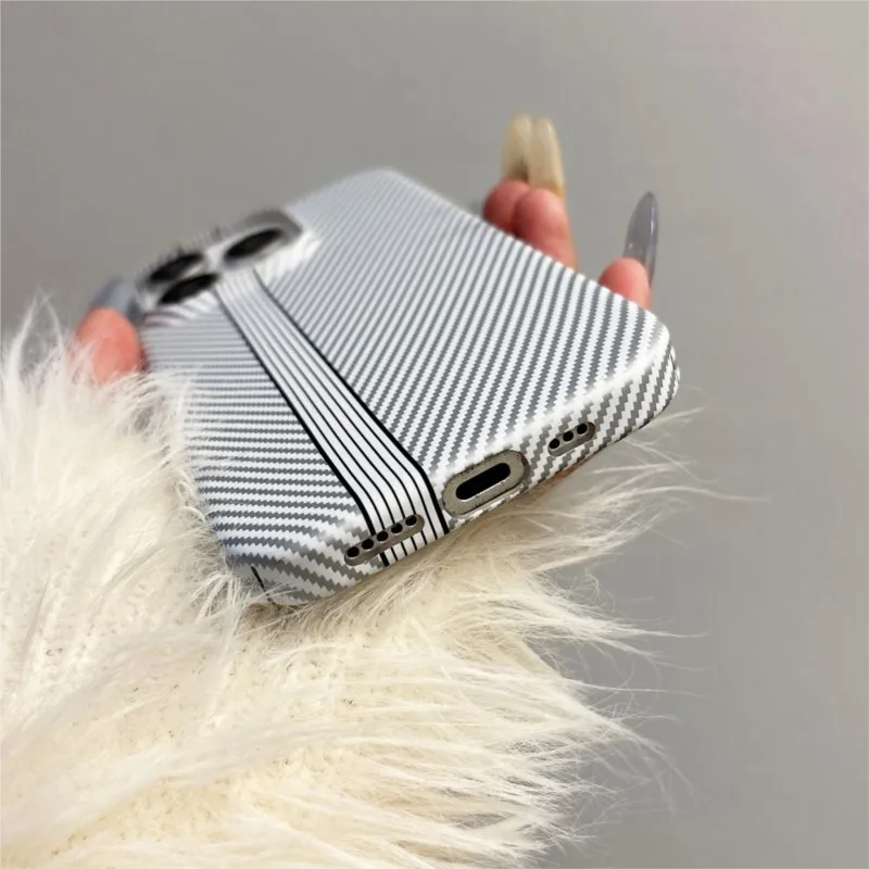 PC Phone Case Carbon Fiber Business For iPhone 17 Air 16 15 14 Plus 13 12 Pro Max 11 Ultra-Thin Armor Shockproof Cover