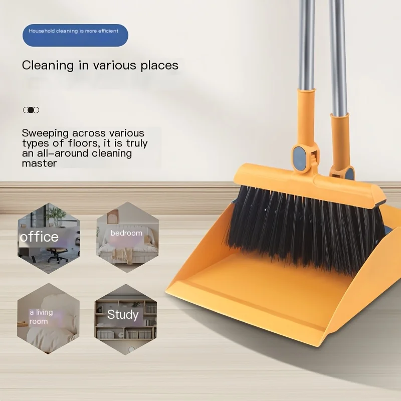 2pcs Set of Brand New 3-in-1 Rotatable and Foldable Magnetic Suction Broom Dustpan Sweeping Set
