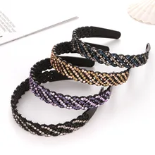 

Original handmade diamond hair accessories full diamond hairpin non-slip chic arrangement bright diamond wide headband E25