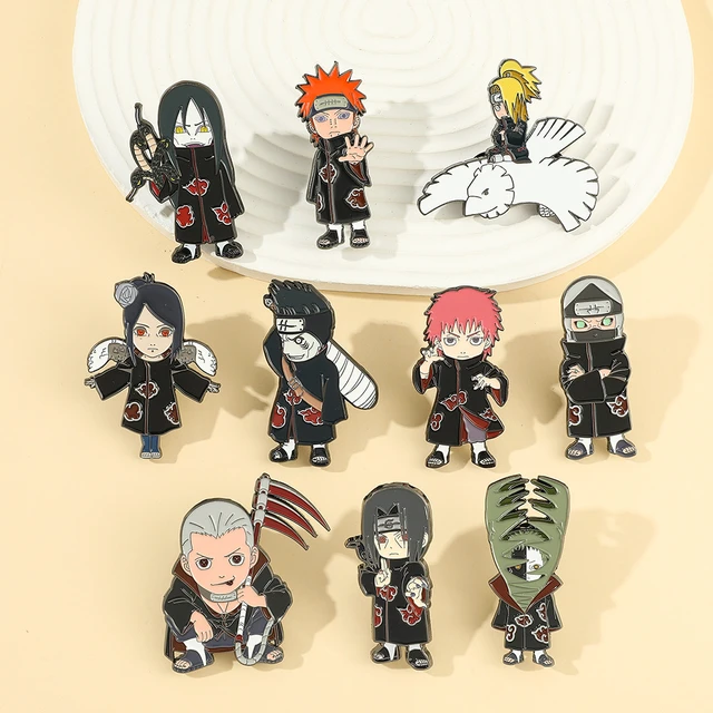 Naruto Esmalte Pins Colete Akatsuki Nuvens Vermelhas Metal Cartoon Broche  Mochila Chapéu Saco Collar Lapel Badges Mulheres Moda Jóias - AliExpress