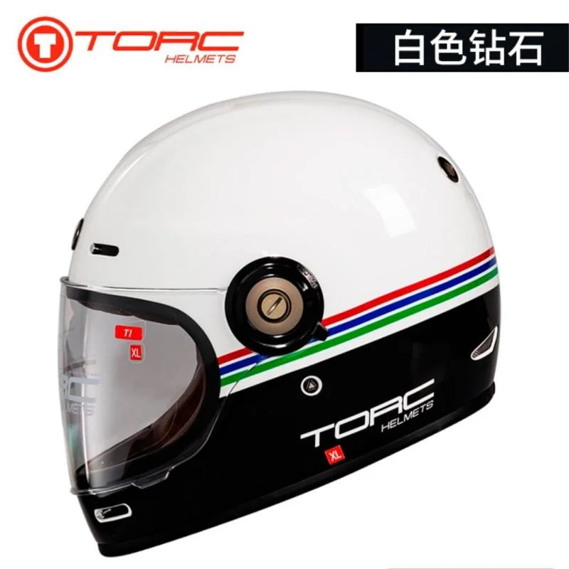 Torc 남성용 오토바이 헬멧, 레트로 헬멧, 오토바이 풀 페이스 헬멧, 오토바이 라이딩 빈티지 헬멧