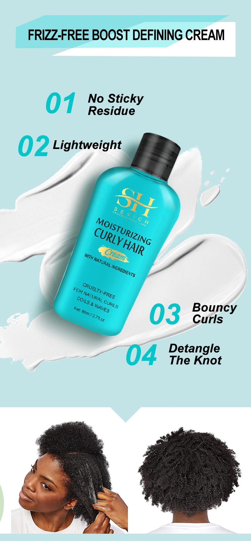 Description Picture 5 of itemSevich New Styling Curl Boost Defining Cream Moisturizing Repair Curl Styles Bounce Curl Spray Sculpting Boost Hair Conditioner