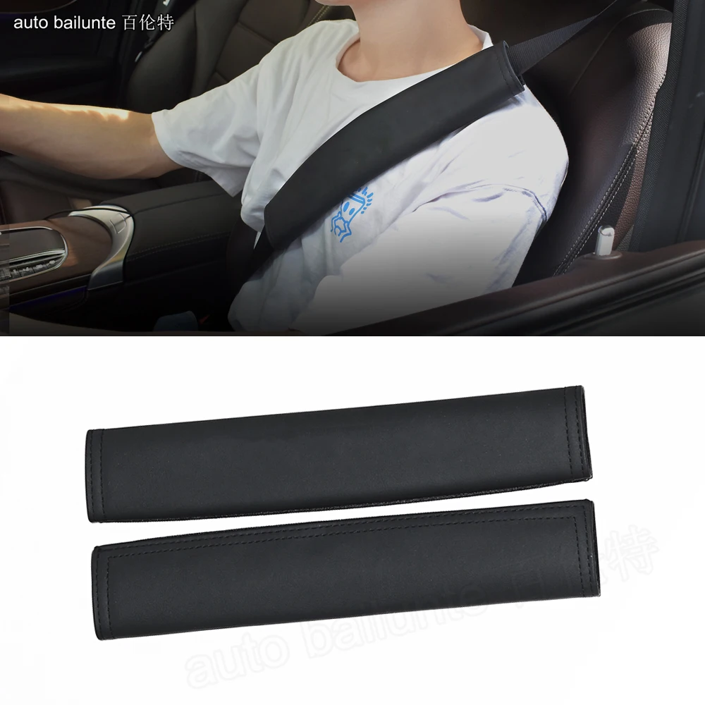 Voor Tesla Model 3 / X / S / Y 2016-2023 Veiligheidsgordel Schouderpad Lederen Autoband Covers Schouderbescherming Interieuraccessoires