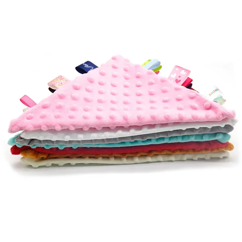 Baby Towel Baby Appease Towel Colorful Security Tags Blanket Soothing Sensory Soft Comforter Newborn Toddlers Handkerchief Baby Towel Baby Comforter Blanket
