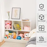 Kids Bookshelf, Bookcase Footboard, Toy Storage Cubby, Children's Toy Shelf, 35.4" L Toy Storage Cabinet Fit for Children's Room 1
