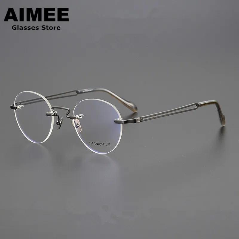 

Square Frameless Ultralight Pure Titanium Glasses Frame Men Women Rimless Prescription Eyeglasses Myopia Reading Eyewear Gafas