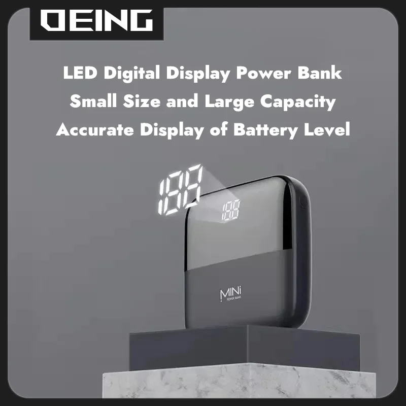 20000mAh Mini Powerbank Large Capacity Portable Power Bank 22.5W Fast Charger Dual USB Digital Display Slim Phone Spare Battery 3