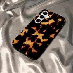 Vintage Amber Texture Glossy Phone Case - Durable HD Hard PC Cover - SamsungS24FE (White1)