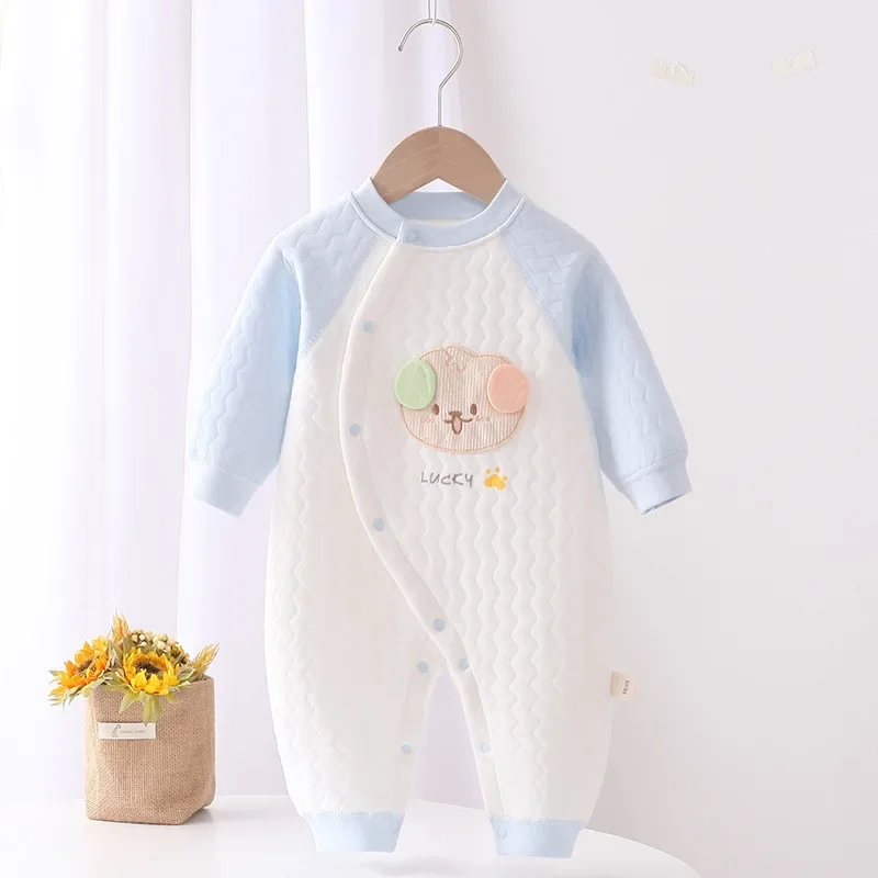 

Newborn Baby Boy Girls Clothes Jumpsuits Keep Warm No Harm Cotton Bodysuits One-pieces Baby Boy Clothes 0 To 3 Months Rompers